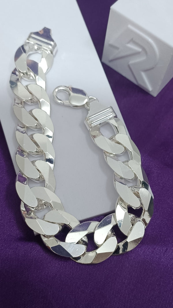 Pulseira Masculina em Prata 925 – Elo Groumet 18mm