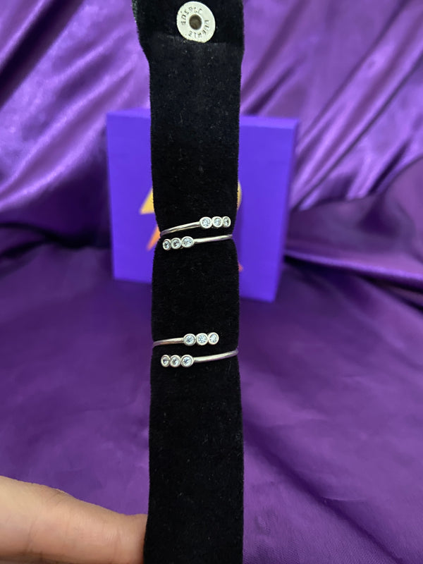 Anel Duplo com Zircônias em Prata 925