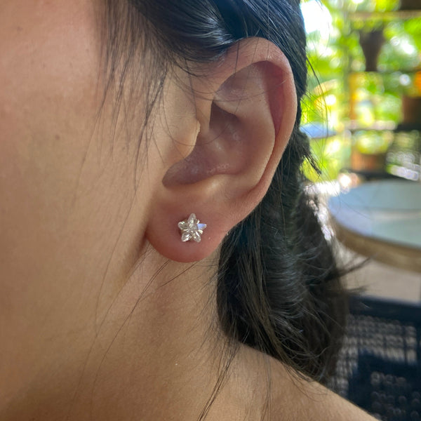 Brinco Estrela em Prata 925 com Zircônia