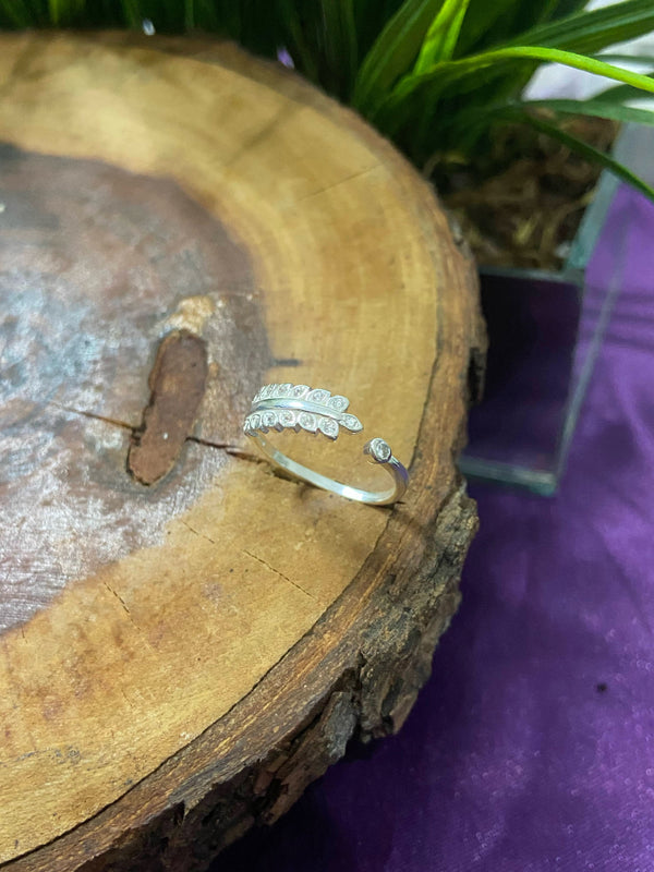 Anel Duplo Curvado com Zircônias em Prata 925