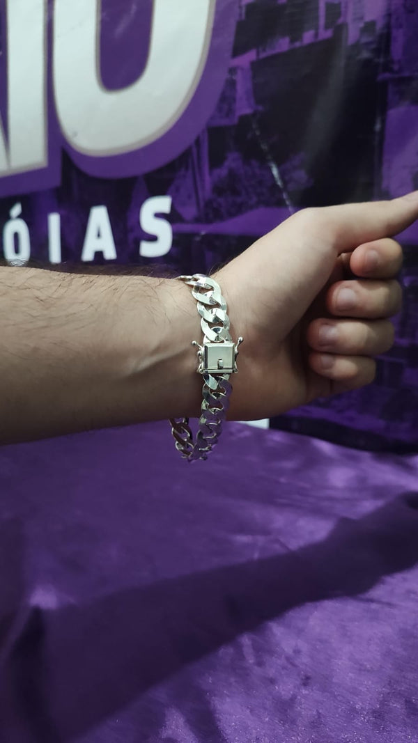 Pulseira Groumet 13mm – Prata 925