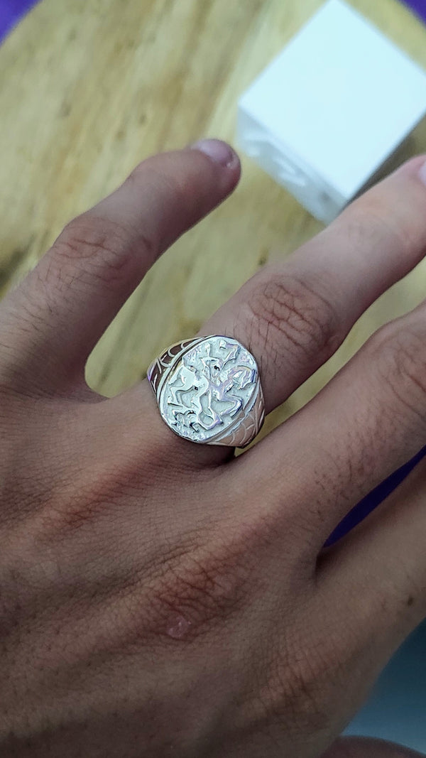 Anel São Jorge em Prata 925 – Modelo Redondo