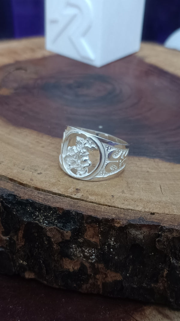 Anel São Jorge Vazado – Prata 925